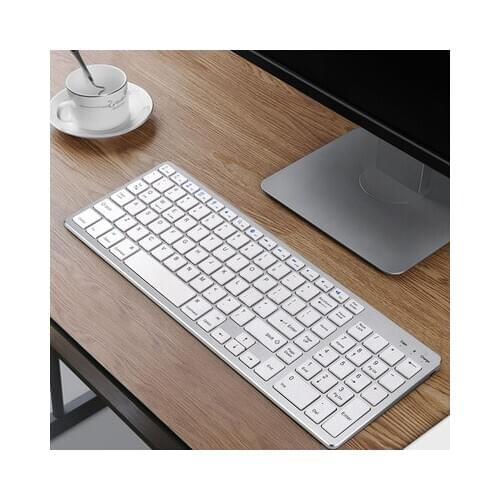 Bluetooth Keyboard, Rechargeable Portable BT Wireless Keyboard with Number Pad Full Size Design for Laptop Desktop PC Tablet, Wi