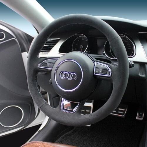 For Audi A5 Sportback 2016 Steering Wheel Cover DIY Hand-stitched Car Interior