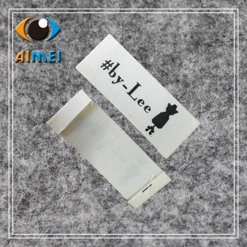 Customized Cotton Printed Labels For Clothing Cotton Ribbon Fabric Tags With Logo For Custom Brand Name Label Gift Sewing Tag