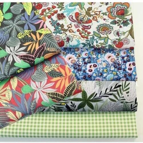 Hot 100% Cotton Fabric Diy Baby Dress Patchwork Quilt Cloth Bedding Blanket Home Sheets Pillow Decor Tissus Leaf Flower Printed