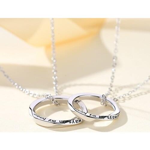 Mobius ring couple necklace men and women s925 sterling silver a pair of niche pendants simple clavicle chain
