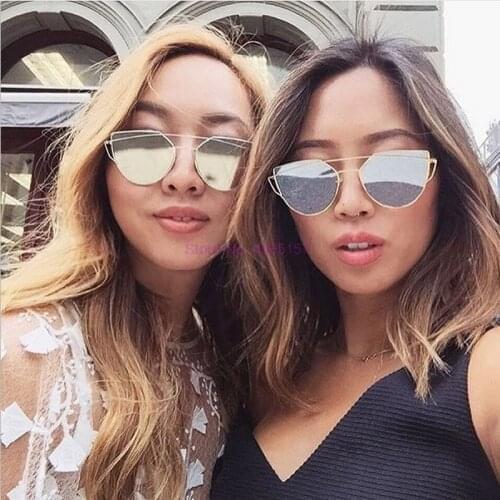 By dhl 100pcs Mirror Lens Celebrity Wear Classic Sunglasses Cat Eye Small Male Pink Female Sun Glasses hiking camping eyewear