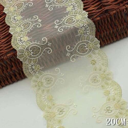 30Yards Light Yellow Lace Ribbon for Underwear Apparel DIY Flower Trims Handmade Sewing DIY Patchwork Garments Accessories 20cm