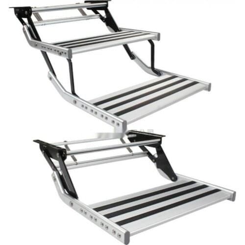 Aluminum alloy non-slip manual ladder telescopic ladder portable single and double step folding ladder with light