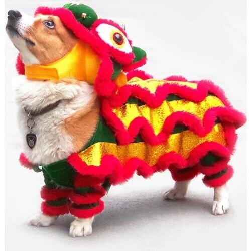New Year Dog Clothing Winter Poodle Pug French Bulldog Welsh Corgi Shiba Inu Clothes Spring Festival Dog Coat Pet Apparel