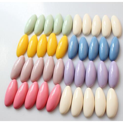New style 50pcs/lot color printing geomery ovals shape flatback resin beads diy jewelry earring/garment pendant accessory