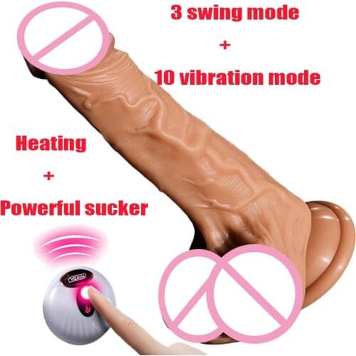 Huge Dildo Vibrator Heating Skin Feeling Realistic Penis Vibrating Sex Toy For Women Soft Big Dildos Silicone Female Masturbator