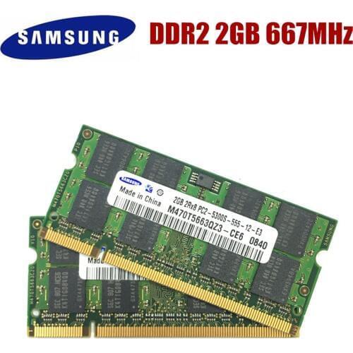 Samsung Laptop memory DDR2 2GB 667MHz PC2-5300S Notebook RAM DDR2 2G 667 5300S 2G 200-pin SO-DIMM