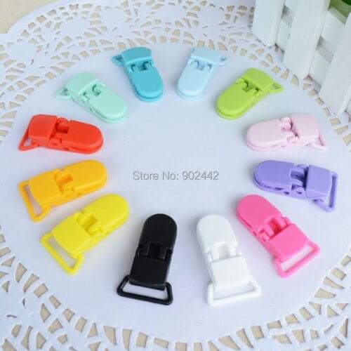 Wholesale 500 PCS/Lot 20MM KAM Clip, Baby Bib Clip, Plastic Pacifier Clip Dummy Smoother Clip 30 Colors For Choice Free Shipping