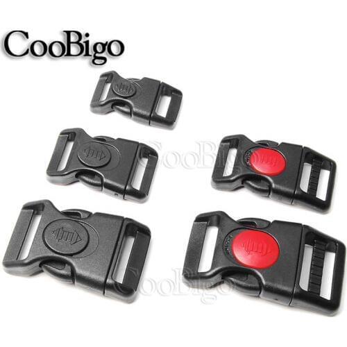 5pcs Curved Side Release Buckle w/Lock Plastic Black Paracord Bracelet Outdoor Backpack Bag Parts Accessorise Size 5/8" 3/4" 1"