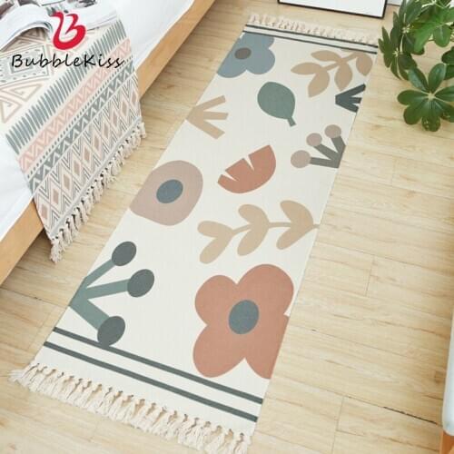 Bubble Kiss Nordic Style Rug And Carpets For Living Room Home Cotton Linen Floor Mat Handmade Tassel Carpet Creative Bedroom Rug