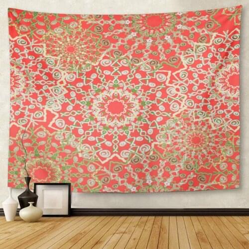 Colorful Raster Openwork Vintage Indian Ottoman Motifs Circle Tapestry Wall Hanging for Living Room Bedroom Dorm 50x60 inches