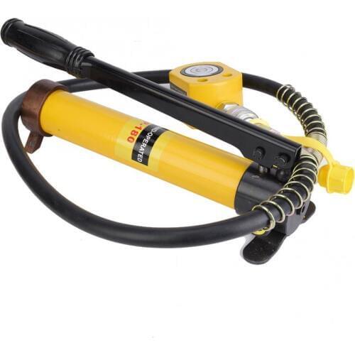 Manual Hydraulic Pump + Ultra-Thin 10T Hydraulic Jack Steel Handle Lifting Tool for Connecting Crimping Head Cable Cutter