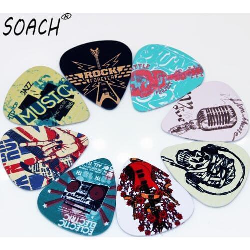 SOACH 50pcs Newest Music element Guitar Picks Thickness 0.71mm pick guitar paddle Guitar Accessories ukulele bass