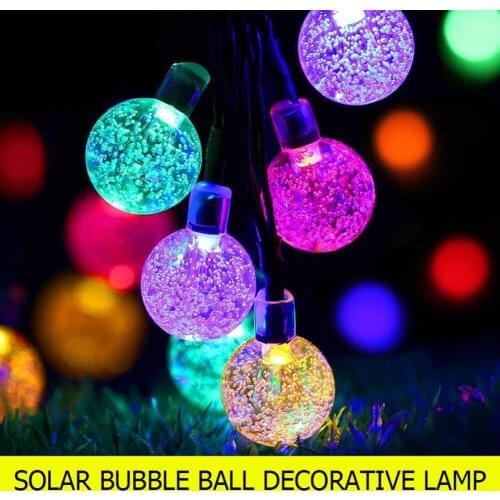 Wedding Home Indoor Decoration Crystal Balls Solar Light 20/30 LED 7/5m String Lights Waterproof Outdoor Lights