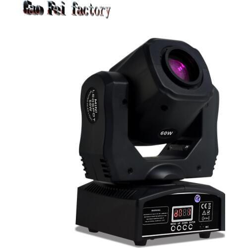 Mini Moving Head 60W Led Lyre Spot Lights 7Gobos Dmx 512 Control For DJ Disco Show Bar Nightclub Party