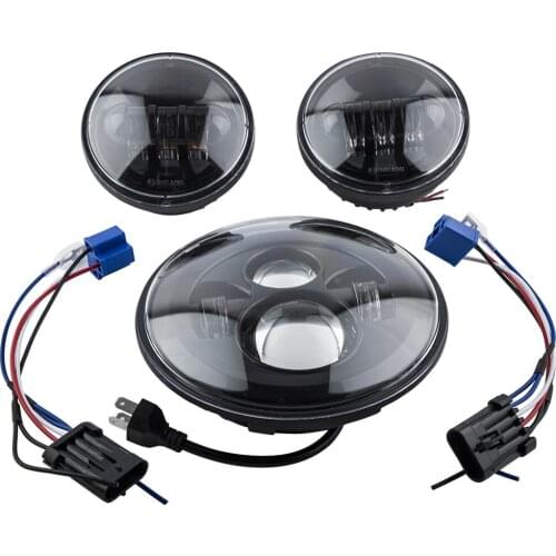 Motorcycle LED Projector 7 inch Headlight 4.5" Passing Lights for Touring