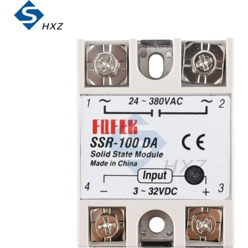 SSR-100DA Solid State Relay SSR-100DA 100A 3-32V DC / 24-380 V AC Single Phase Solid State Relay SSR-75DA 60DA 50DA