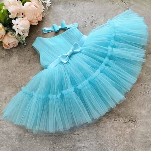Baby Girls Dresses 0-24 Months Toddler One Shoulder Lace Tulle Tutu 1st Birthday Party Baptism Newborn Elegant Wedding Clothes