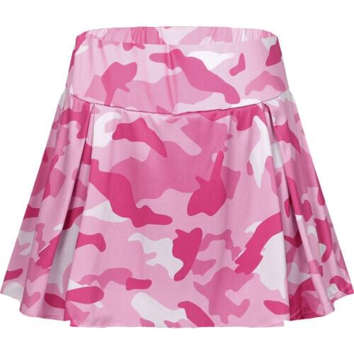 Camouflage Printed Fitness Tennis Skirt Women E Girl High Waist Pantskirt Pleated Skorts Harajuku Y2k Mini Skirt Cute Clothes
