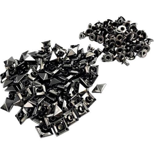 100 Sets Punk Rock Pyramid Rivet Studs Belt Bag Shoe Decoration Craft DIYClothes Sewing Jewelry Bracelet Accessories 6mm-12mm