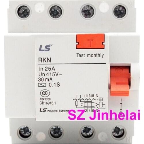 100%Authentic original RKN 4P LS Leakage circuit breaker RKN 3P+N Leakage protection switch RKN-3P+N 4P 25A/32A/40A/63A