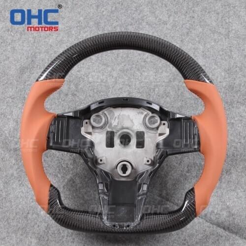 100% Real Carbon Fiber Steering Wheel compatible for Tesla Model 3