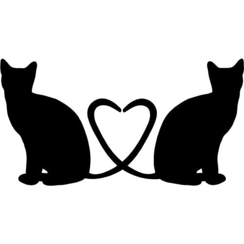 16.5*8.3CM Love Cat Fashion Window Decoration Car Sticker Cute Animal Motorcycle Car Accessories C6-0329