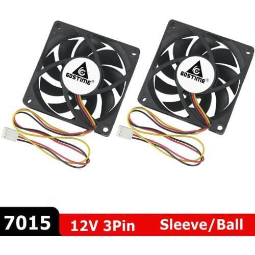 2Pcs/lot Gdstime 7015 DC 12V 3 Pin Test Speed 70x70x15mm 7cm 70mm Computer PC Case Cooling Fan for CPU Cooler