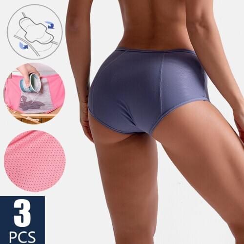 3pcs Physiological Pants Leak Proof Menstrual Briefs Women Underwear Period Comfortable Waterproof Briefs Waterproof Panties