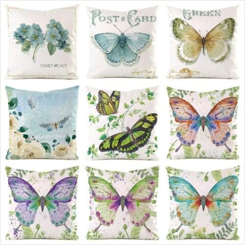 45cm*45cm **Butterfly** Inimitated Silk Fabric Throw Pillow Covers Couch Cushion Cover Home Decorative Pillows Pillow Case