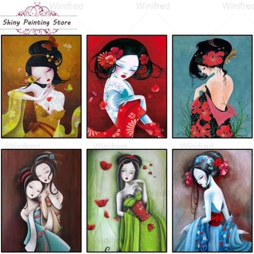 5D Diy Diamond Painting Chinese Ancient Woman Cross Stitch Diamond Mosaic Girl Lady Portrait Diamond Embroidery Wall Decor Gift