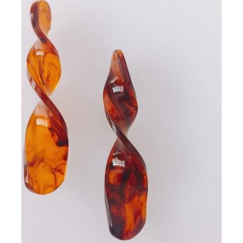 6pieces/lot resin long twisted Earring Pendant accessory material