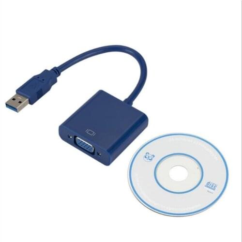 VGA Adapter External USB 3.0 to VGA Video Cable Multi Display Converter for Win 7/8/10 Desktop Laptop PC Monitor