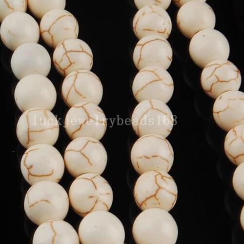 Free shipping 8mm Howlite Howlite Round Beads Strand 15.5" FG5580