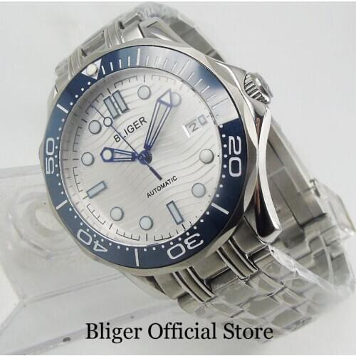 BLIGER New Arrival 41mm Sapphire Glass Stainless Steel Self Winding Men Wristwatch 21 Jewels MIYOTA Movement Mental Strap