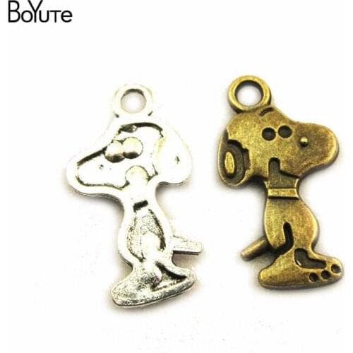 BoYuTe (50 Pieces/Lot) Metal Alloy 15*26MM Dog Pendant Charms for Jewelry Making Diy Hand Made Accessories Wholesale