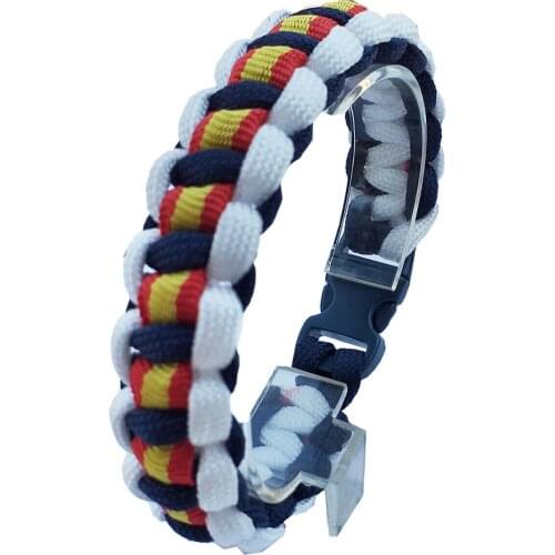 Paracord Green Line Civil Guard bracelet-Spain flag, Army, Unisex