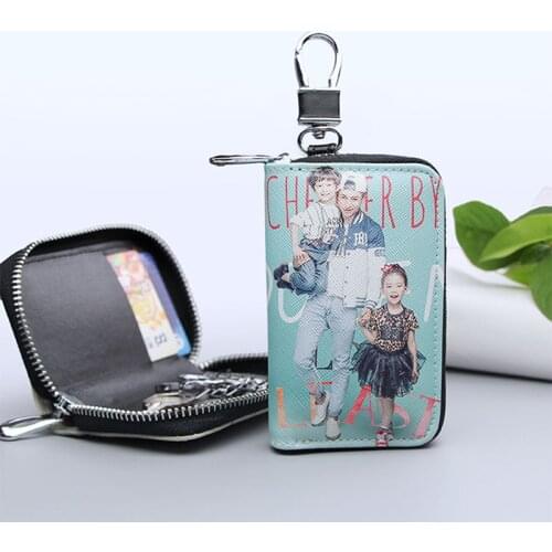 Keychain Men Women Key Holder Organizer Pouch Car Key Wallet Personalized Custom Print Photo Housekeeper Key Case Card Bag Gift