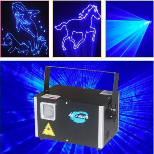 Emitting Color ILDA 4000mw Single Bule disco /christmas /holiday laser lights with Free ihsow laser software inside