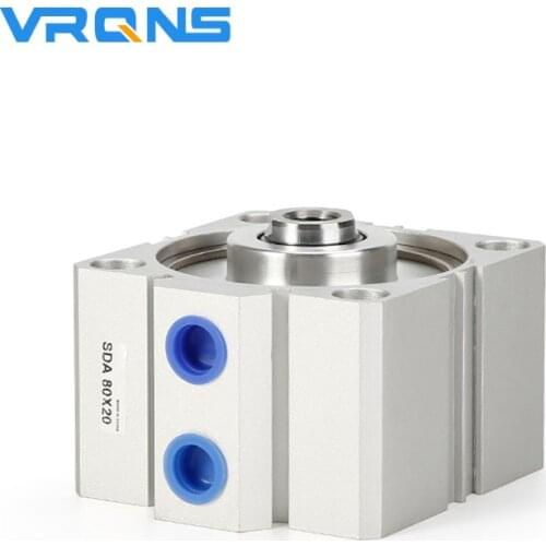 SDA Bore 100mm stroke 5/10/15/20/25/30/35/40/45/50/60/70/80 90/100mm Pneumatic Compact Double Acting Cylinder Internal Thread