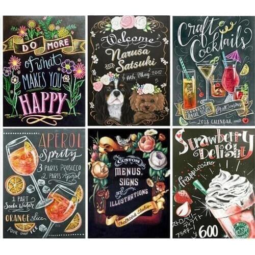 Blackboard text,Full Drill Square round diy Diamond Painting Cross Stitch cartoon diamond Embroidery Christmas Decoration kids