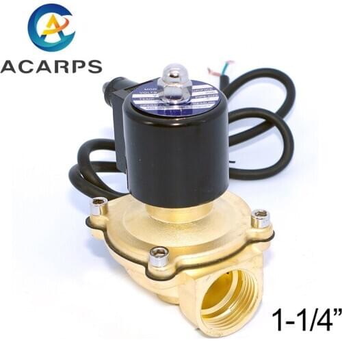 2/2 DN32 1-1/4 inch Solenoid Valve Water 24v 220v Normally Closed Brass Valve for Underwater