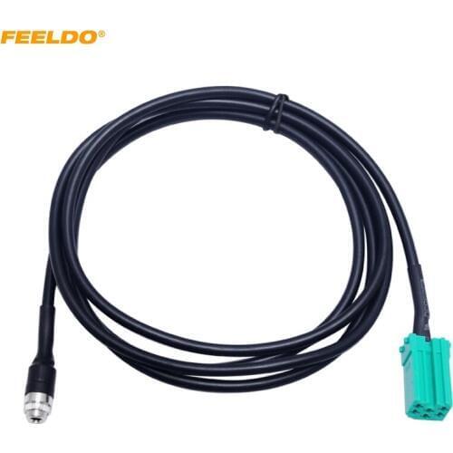 FEELDO New 150cm Aux Cable Adapter Mini ISO 3.5MM Jack Cable For Renault OEM Radio CD Player Wire Cable #2859