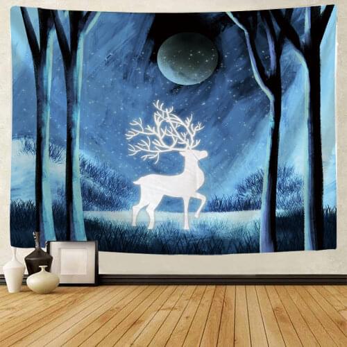 Forest And Animals Printed Tapestry Livingroom And Bedroom Decoration