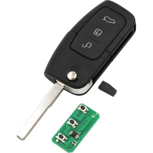 HKOBDII 10Pcs/Lot 3B Flip Smart Remote Key 433MHz for Ford Focus Mondeo Fiesta Galaxy C Max S Max HU101 Uncut Blade + 4D60 Chip