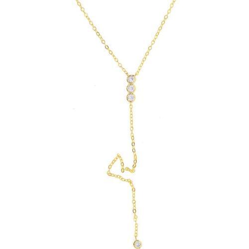 Dainty bling bling choker necklace gold color women Y necklace drop cz long chain pendant For Women top quality black friday