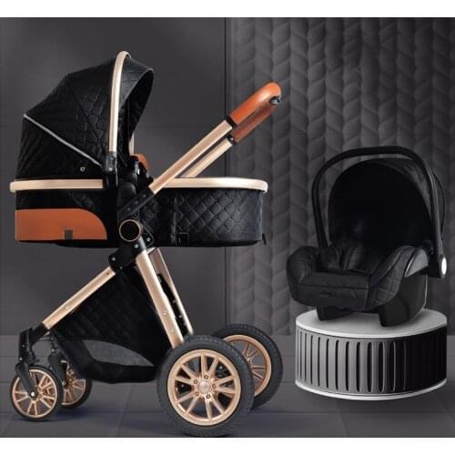 2021 New Baby Stroller 3 in 1 High Landscape Stroller Reclining Baby Carriage Foldable Stroller Baby Bassinet Puchair Newborn