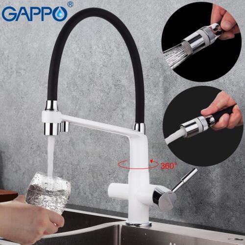 GAPPO kitchen faucet with water filter tap white kitchen sink mixer tap bathroom water mixer crane brass water filter faucet
