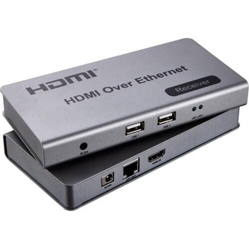USB HDMI KVM extender by cat5e/6 cable up to 120M TCP&IP compliant one to many mode supported